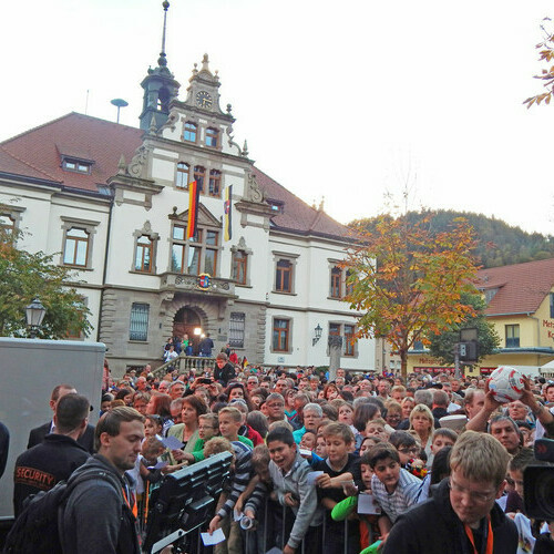 Groer Andrang herrschte beim Empfang des Weltmeisters am 17.10.2014